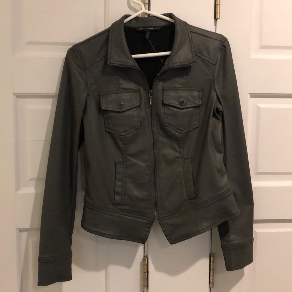 Waxed denim moto jacket